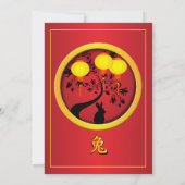 Elegante Chinesische Silvesterkaninenstrahlen Einladung (Rückseite)
