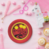 Elegante chinesische Sylvesterdrachenläufe Pappteller (Party)