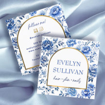 Elegante Chinoiserie Blau-Blumen