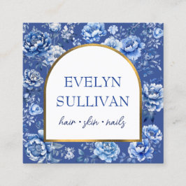 Elegante Chinoiserie-Blume Quadratische Visitenkarte