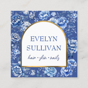 Elegante Chinoiserie-Blume Quadratische Visitenkarte