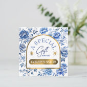 Elegante Chinoiserie Blumen Geschenkgutschein (Stehend Vorderseite)