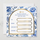 Elegante Chinoiserie Blumen Geschenkgutschein (Rückseite)