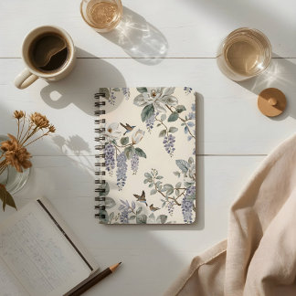 Elegante Chinoiserie Blumen & Vögel Notizblock