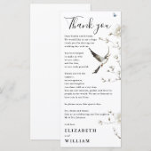 Elegante Chinoiserie Blumenzettel Dankeschön Karte (Vorne/Hinten)