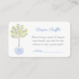 Elegante Chinoiserie Diaper Raffle Boy Baby Shower Begleitkarte