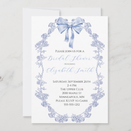 Elegante Chinoiserie Einladung mit Bogen (Vorderseite)