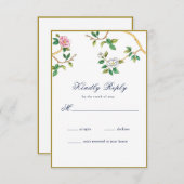 Elegante Chinoiserie Floral RSVP Card (Vorne/Hinten)