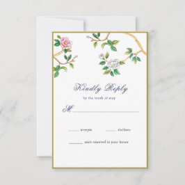 Elegante Chinoiserie Floral RSVP Card Karte