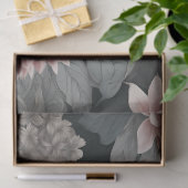 Elegante Chinoiserie Florals Gray Raspberry Seidenpapier (Geschenk)