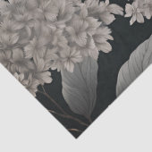 Elegante Chinoiserie Florals Gray Raspberry Seidenpapier (Detail)