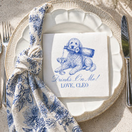 Elegante Chinoiserie Golden Doodle Hochzeit Serviette