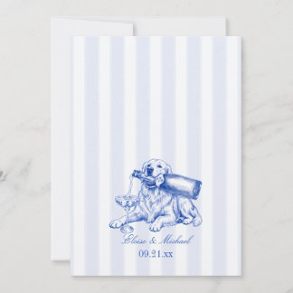 Elegante Chinoiserie Golden Retriever Hochzeit Einladung