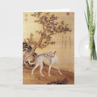 Elegante Chinoiserie Greyhound-Garten-Fine-Art