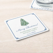 Elegante Chinoiserie Weihnachtsbaum Rechteckiger Pappuntersetzer (angewinkelt)