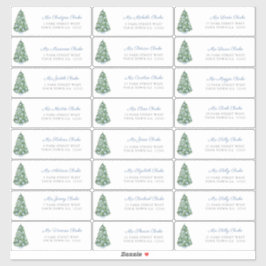 Elegante Chinoiserie Weihnachtsbaumadressen Labels