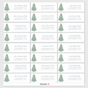 Elegante Chinoiserie Weihnachtsbaumadressen Labels