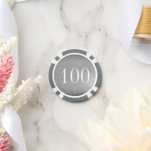 Elegante Chip-Token für Silberne Glitzer Casino Po Pokerchips (Hochzeit)