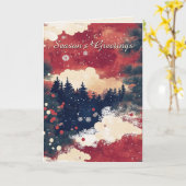 Elegante Chiyogami Snow Scene Weihnachtskarte Karte (Gelbe Blume)