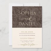 Elegante Chocolate Mocha Wedding Templat Einladung (Vorderseite)