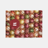 Elegante Christbaumkugeln Fleecedecke (Vorderseite (Horizontal))