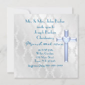ELEGANTE CHRISTENENDE BABY BOY INVITATION EINLADUNG (Rückseite)