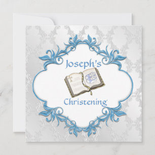 ELEGANTE CHRISTENENDE BABY BOY INVITATION EINLADUNG