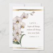 Elegante Christliche Hochzeit am Weißen Orchid Einladung (Rückseite)