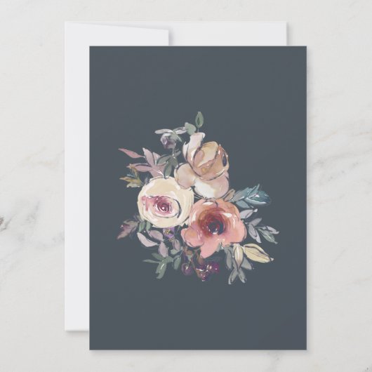 Elegante Christliche Hochzeit in Rosa Fall Einladung (Rückseite)