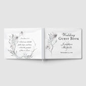 Elegante Christliche Hochzeit mit grauer Flora Gästebuch (Voll)