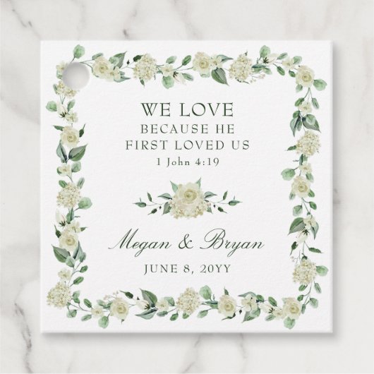 Elegante Christliche Hochzeit Vielen Dank Geschenkanhänger (Vorderseite)