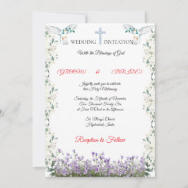 Elegante christliche Hochzeitseinladungsvorlage Einladung