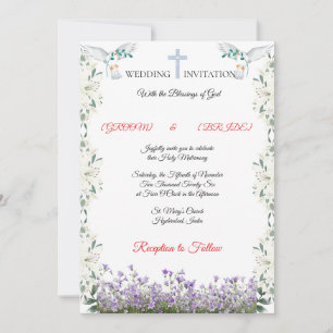 Elegante christliche Hochzeitseinladungsvorlage Einladung
