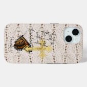 Elegante christliche Strickwaren Brauner Schmetter Case-Mate iPhone Hülle (Rückseite (Horizontal))