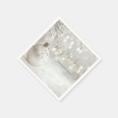 Elegante Christmas Ball White Bokeh Serviette (Ecke)
