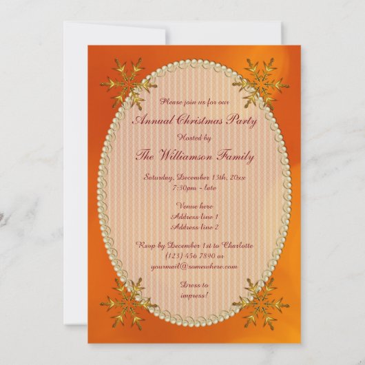 Elegante Christmas Bauble Double Sided Einladung (Rückseite)