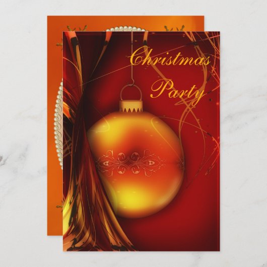 Elegante Christmas Bauble Double Sided Einladung (Vorne/Hinten)