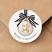 Elegante Christmas Bauble Happy Holidays Runder Aufkleber