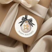 Elegante Christmas Bauble Happy Holidays Runder Aufkleber