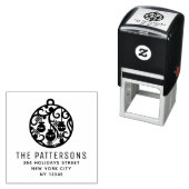 Elegante Christmas Bauble Name Rücksendeadresse Permastempel (Beispiel)