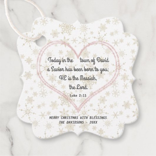 Elegante Christmas Bible Verse Messiah Rose Gold Geschenkanhänger (Vorderseite)