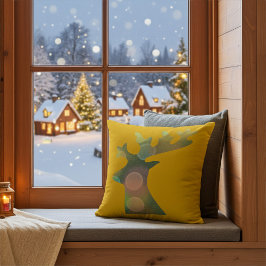 Elegante Christmas Bokeh Reindeer Head Decorative Kissen