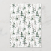 Elegante Christmas Deer Poinsettia Gruß Feiertagskarte (Rückseite)