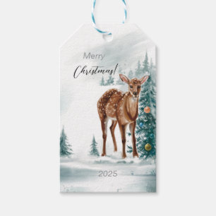 Elegante Christmas Doe Geschenkanhänger