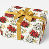 Elegante Christmas Floral Geschenkpapier