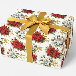 Elegante Christmas Floral Geschenkpapier