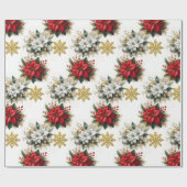 Elegante Christmas Floral Geschenkpapier (Flach)