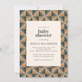 Elegante Christmas Geometric Green Baby Shower Einladung (Vorderseite)