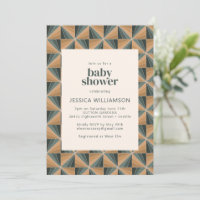 Elegante Christmas Geometric Green Baby Shower