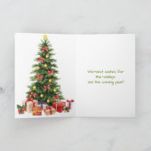 Elegante Christmas Glittering floral Red Green Karte (Innenseite)